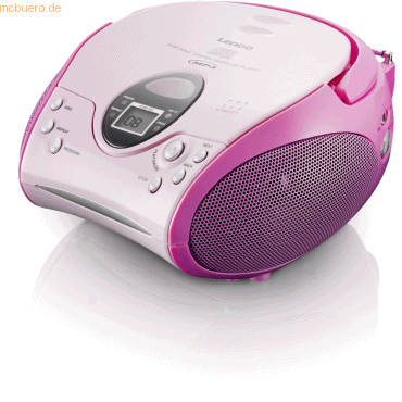Lenco Lenco SCD-24 Stereo UKW-Radio mit CD-Player (Rosa/Pink)