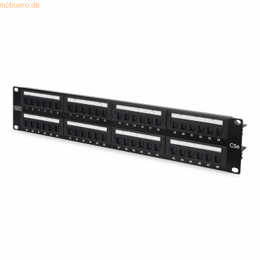 4016032241478 - DN-91548U 48 Port Netzwerk-Patchpanel 483 mm (19) CAT 5e 2 HE Schwarz