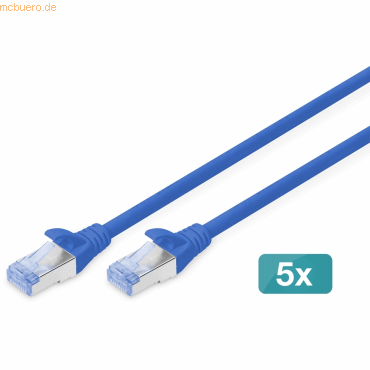 4016032470526 - DIGITUS 5er CAT 5e SF UTP Patchkabel 10m blau