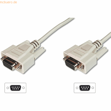 Assmann DIGITUS Datatransfer Anschlusskabel, D-Sub9 Bu/Bu