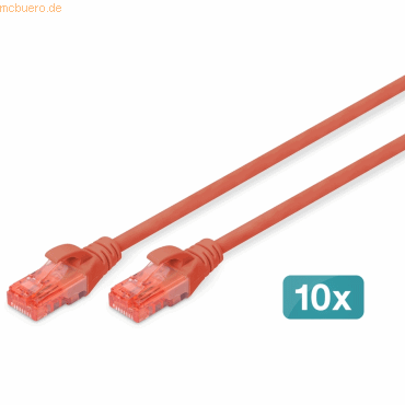 4016032470830 - DIGITUS 10er CAT 6 U UTP Patchkabel 1m rot