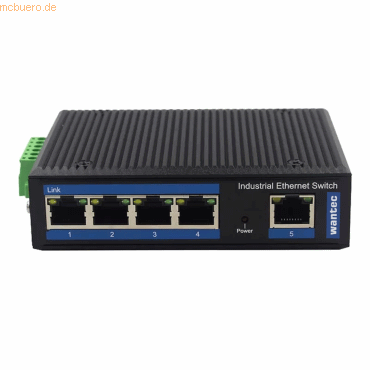 4250367734025 - Industrial PoE Ethernet Switch für Hutschiene 5-Port