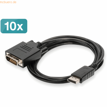 4016032451945 - Adapterkabel DisplayPort Stecker DVI-D 24+1pol Stecker 200 m Schwarz AK-990900-020-S DisplayPort-Kabel