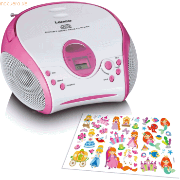 Lenco LENCO Boombox f. Kinder mit CD player, FM radio und Stickern