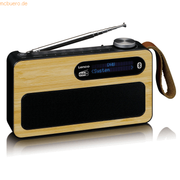 Lenco LENCO tragbares DAB+/ FM Radio mit BT, bamboo Black