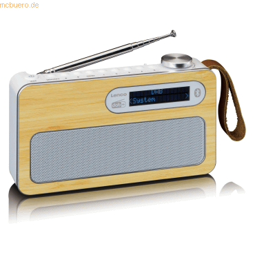 Lenco LENCO tragbares DAB+/ FM Radio mit BT, bamboo White