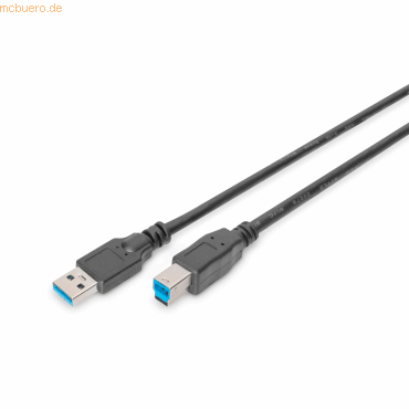 Assmann DIGITUS USB 3.0 Verbindungskabel, Typ A-B St/Bu, 1.8m