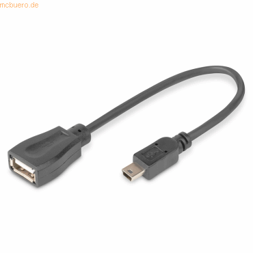Assmann DIGITUS USB 2.0 Adapterkabel, OTG, Typ mini B - A St/Bu, 0,2m