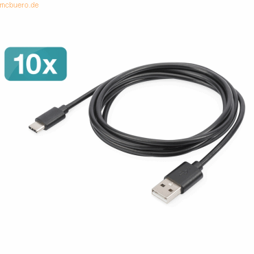 4016032452171 - USB-Kabel USB 20 USB-C® Stecker USB-A Stecker 180 m Schwarz Geschirmt doppelt geschirmt AK-990960-018-S