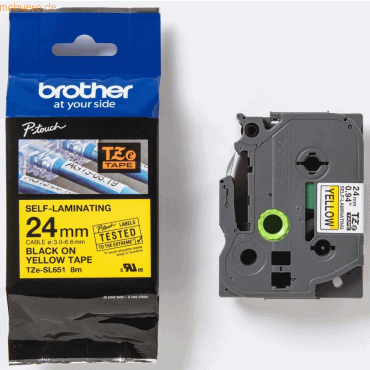 Brother Brother TZe-SL651 gelb/schwarz, 24 mm, selbstlaminierend, 8 m