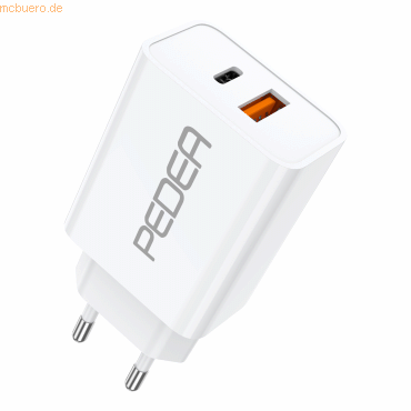 4048466954877 - PEDEA PEDEA Schnellladegerät -Dual- PD 20 Watt USB Typ A C weiß