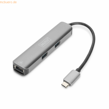 Assmann DIGITUS Type-C to HDMI (4K/30Hz) USB-AX3/RJ45 Adapter