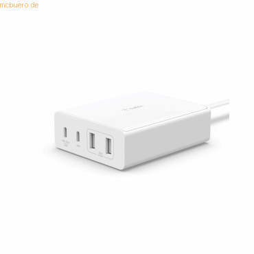 Belkin Belkin 108W 4-Port GaN, 2x USB-C, 2x USB-A, 2m Netzkabel, weiß