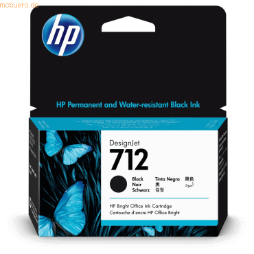 Hewlett Packard HP Tintenpatrone Nr. 712 Schwarz (80ml)