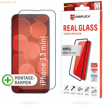 4028778114046 - 0 DISPLEX Panzerglas (10H) für Apple iPhone 13 mini Eco-Montagerahmen Full Cover