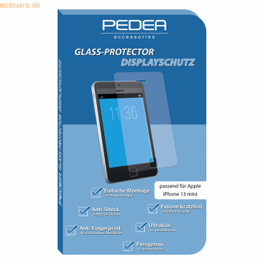 4048466954952 - PEDEA - Bildschirmschutz für Handy - Glas - durchsichtig - für Apple iPhone 13 mini