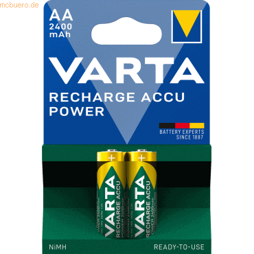 4008496575428 - VARTA Rechargeable Akku AA Mignon 2er 2400mAh (Entladeschutz)