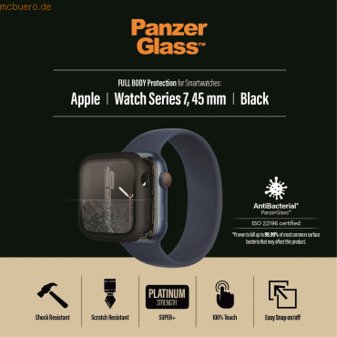 PanzerGlass PanzerGlass Full Body Apple Watch 9/8/7 (45 mm) Black