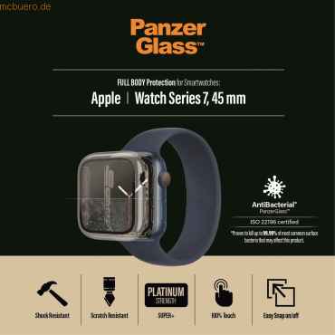 PanzerGlass PanzerGlass Full Body Apple watch 7 (45 mm) Clear Antibakt