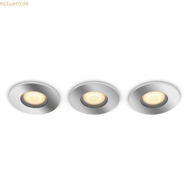 8719514340817 - Hue LED-Einbauleuchte 871951434081700 Hue White Amb Adore Deckenspots rund 3 flg silber 350lm 3xinkl Dimmschalter GU10 15 W