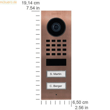 4260423869639 - D1102V Aufputz IP-Video-Türsprechanlage WLAN LAN Außeneinheit Edelstahl V2A (gebürstet) Bronze-Optik