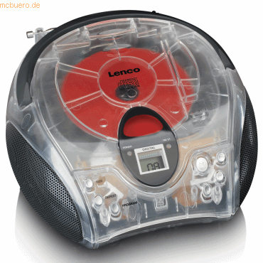 Lenco Lenco SCD-24TR Tragbares FM-Radio mit CD, Kopfhöreranschluss