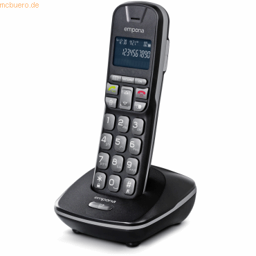 9005613164072 - TH-21 DECT Schnurloses Telefon analog Freisprechen für Hörgeräte kompatibel mit Basis Schwarz