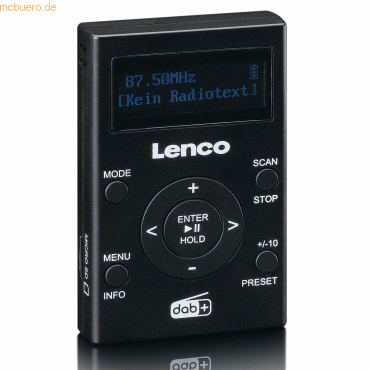 Lenco Lenco PDR-011BK DAB+/FM-Taschenradio mit MP3-Player *