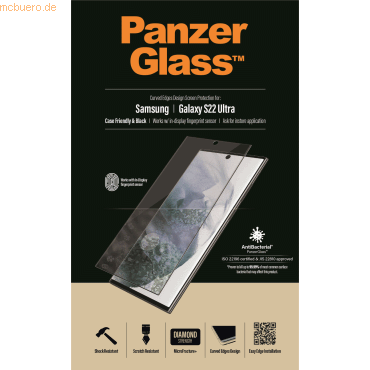 PanzerGlass PanzerGlass Samsung Galaxy E2E S22 Ultra CF, Curved, Antib