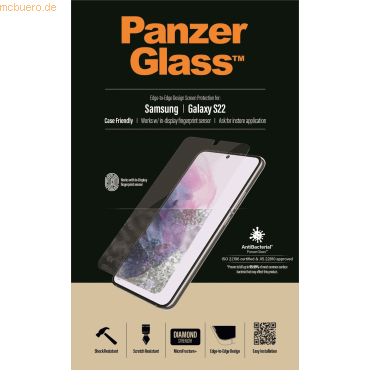 PanzerGlass PanzerGlass E2E Samsung Galaxy S22 CF, Antibakterielles Gl