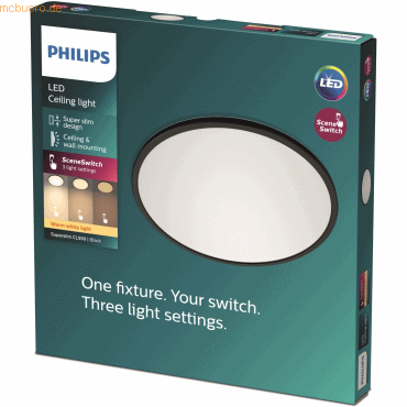 Signify Philips 3in1 LED Leuchte CL550 1300lm 2700K Dimmen o DS schw