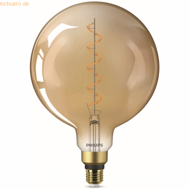 8719514313842 - Led Lampe ersetzt 25W E27 Globe G200 gold warmweiß 300 Lumen nicht dimmbar 1er Pack - yellow - Philips