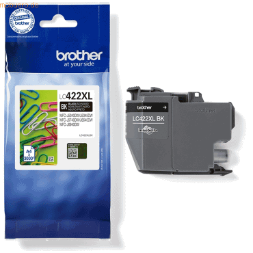 Brother Brother Tintenpatrone LC-422XLBK Schwarz (ca. 3000 Seiten)