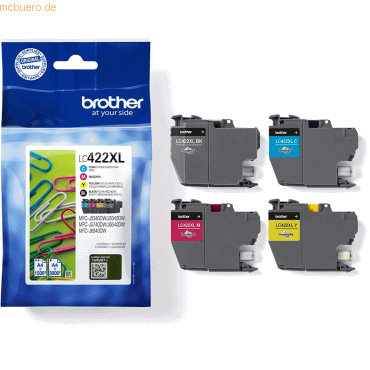 Brother Brother Tintenpatronen LC-422XLVAL Multipack (je 1x BK/M/C/Y)