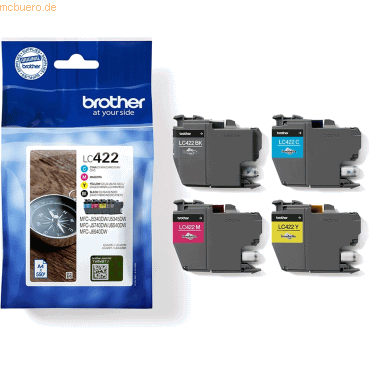 Brother Brother Tintenpatronen LC-422VAL Multipack (je 1x BK/M/C/Y)