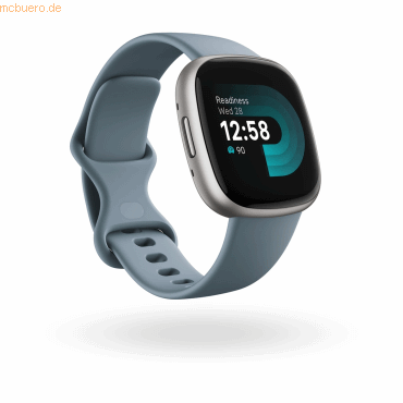 fitbit Versa 4, Waterfall Blue / Platinum