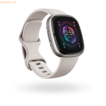 fitbit Sense 2, Lunar White / Platinum