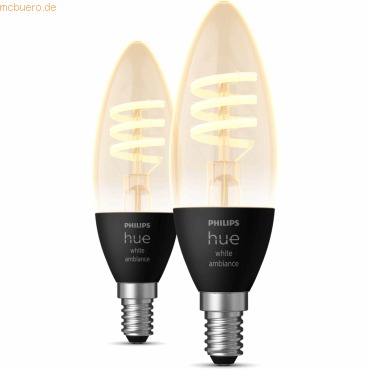 Signify Philips Hue White Amb. E14 Filament Doppelpack.