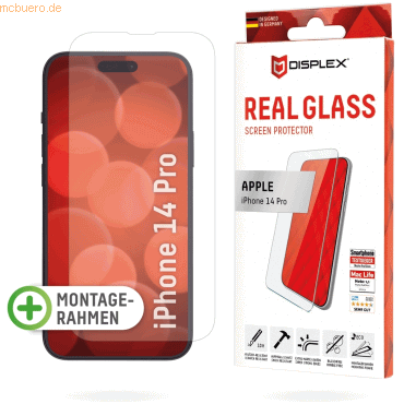 4028778118143 - 0 DISPLEX Panzerglas (10H 2D) für Apple iPhone 14 Pro Eco-Montagerahmen kratzer-resistent