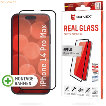 4028778118204 - 0 DISPLEX Panzerglas (10H) für Apple iPhone 14 Pro Max Eco-Montagerahmen Full Cover