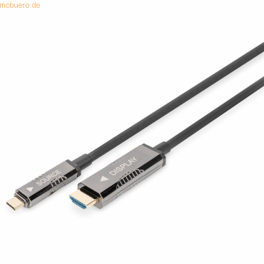 4016032482581 - HDMI   USB-C® Anschlusskabel HDMI-A Stecker USB-C® Stecker 10 m Schwarz AK-330150-100-S Aluminium-Stecker Flexibel Geflechtschirm Gesamtschirm