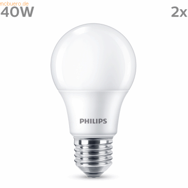 8719514459472 - Philips LED classic Lampe 40W E27 Warmweiß 470lm matt 2er P