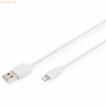 4016032481591 - DIGITUS Lightning auf USB A Daten- Ladekabel MFI zertifizie DB-600106-020-W