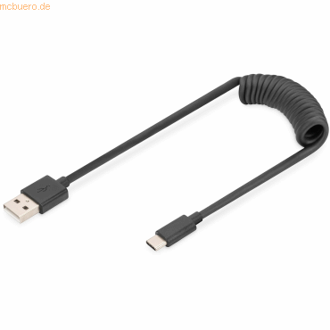 Assmann Digitus USB 2.0 - USB - A auf USB - C Spiralkabel