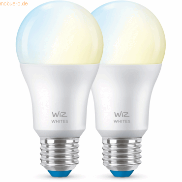 Signify WiZ White 60W E27 Standardform Tunable matt Doppelpack