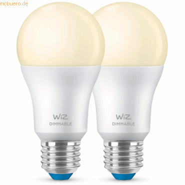 Signify WiZ White 60W E27 Standardform Dimmable matt Doppelpack