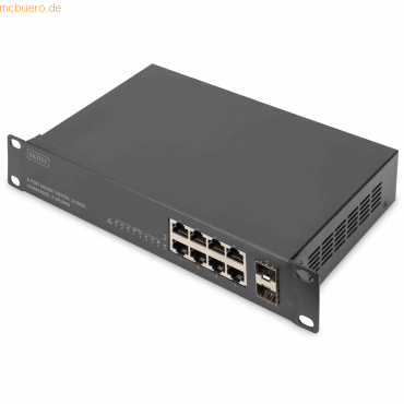Assmann DIGITUS 8-Port Gigabit Switch, 10-Zoll, Unmanaged, 2 Uplinks