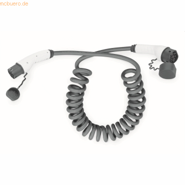 Assmann DIGITUS KFZ-Spiral-Ladekabel für Elektroautos&PHEV-5 m - Typ 2