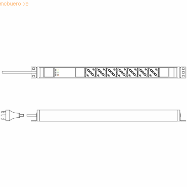 4016032483885 - DIGITUS Steckdosenleiste mit AluminiumprofilNetzfilter7-fach