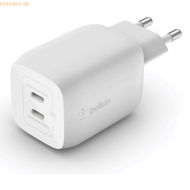 Belkin Belkin 65W Dual USB-C GaN Ladegerät mit Power Deliver und PPS